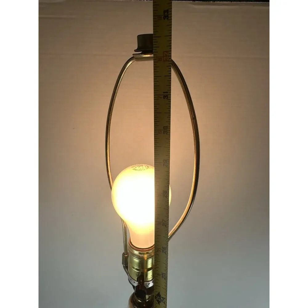40s Vtg Milk Glass & Brass Table Lamp 32